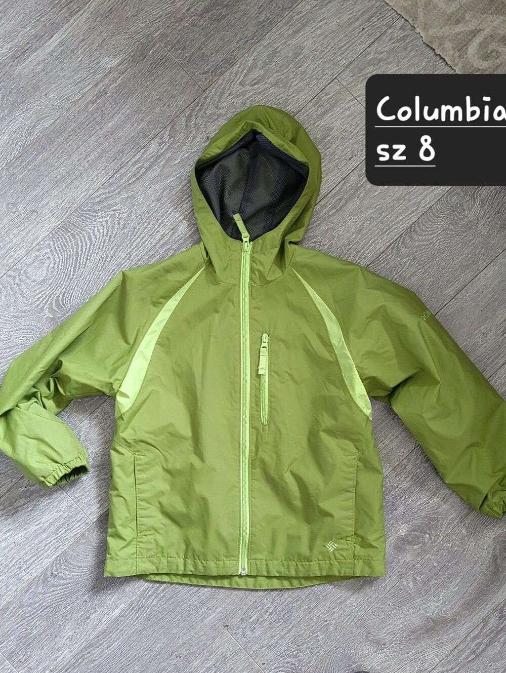 Columbia Green Hooded Packable Rain Jacket